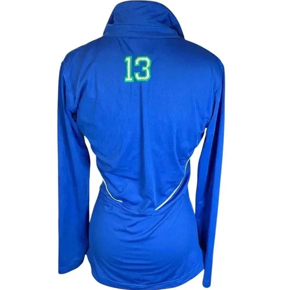 Nike Dri-Fit Women's Size S Blue Active 1/2 Zip Pullover Top With 13 Patch Used - Picture 3 of 11